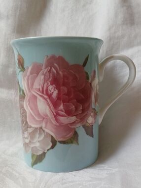 Stechcol Gracie Bone China Pink Floral Coffee Tea Mug